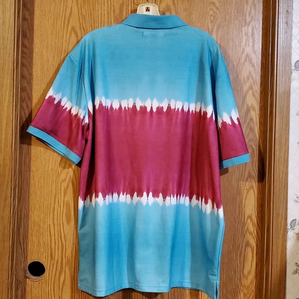 Fashion Nova Gerardo short sleeve tie dye polo shirt polyester size L - Picture 7 of 11